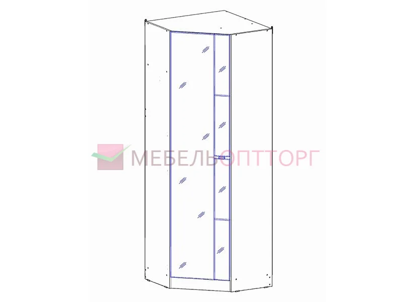 Шкаф зеркальный shz 4 угловой дуб атланта